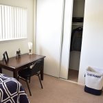 bedroom view with two twin beds